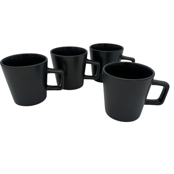 Celina Coffee Tea Mugs Matte Gray Modern Coupe Set of 4 - Picture 2 of 8
